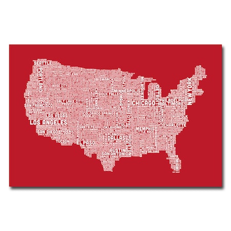 Michael Tompsett 'US City Map XI' Canvas Art,30x47